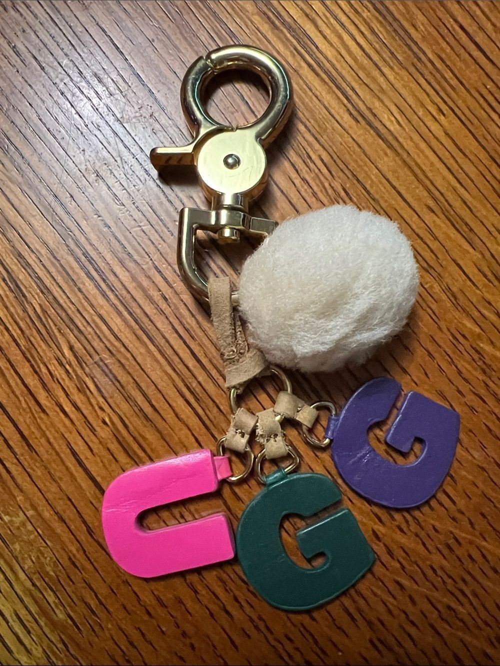 UGG Sherpa & Leather Key Chain  Bag Charm
